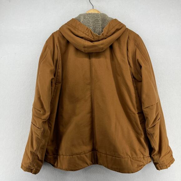 CARHARTT Jacket Mens L Washed Duck Bartlett Sherpa Lined Utility Cotton Brown - Picture 3 of 16